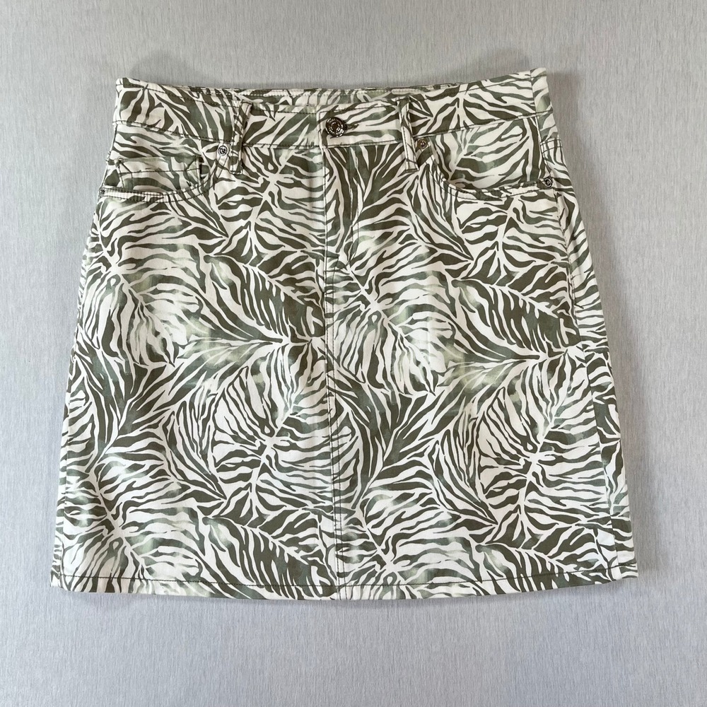 Tommy Bahama Boracay Beach Skirt 8 Tea Leaf Green Palm Leaf Print SW920756